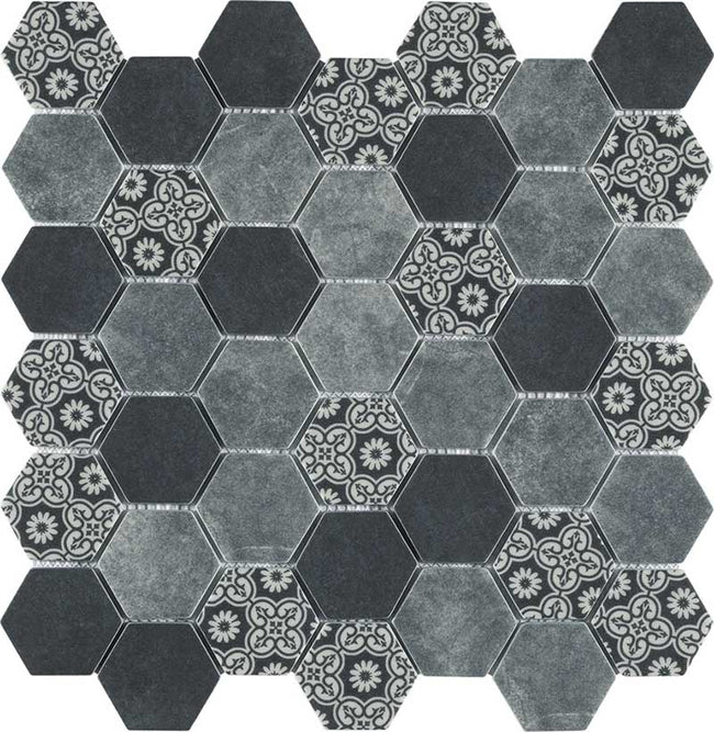 BOXER Esa Glass Flor Gris 30,2x30 cm