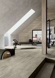 Serenissima Travertini Due Travertino Greige en situation — carrelage effet travertin