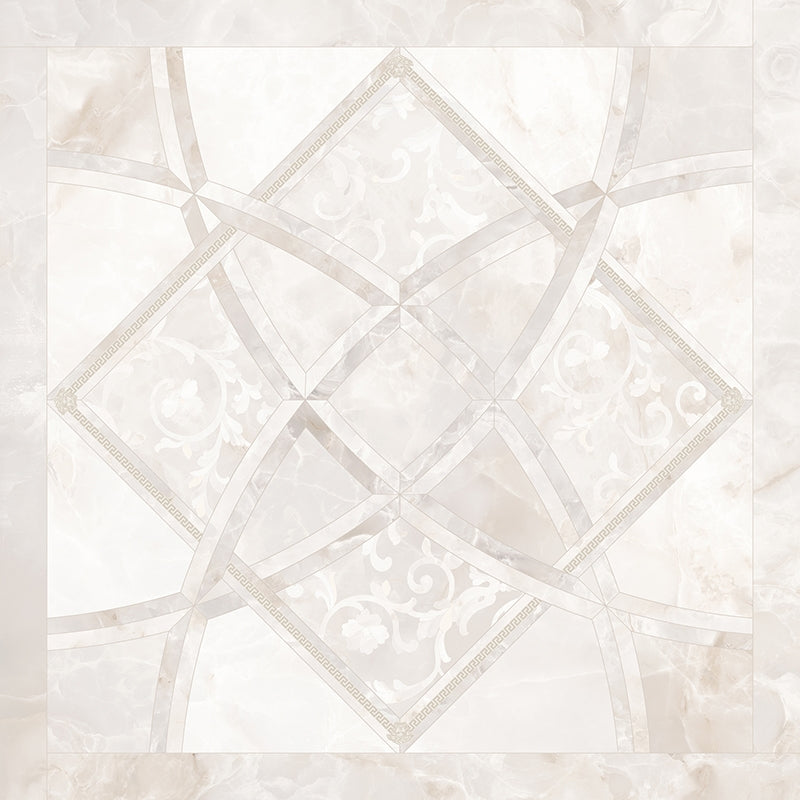 Carrelage Versace Emote Intarsio Onice Bianco 78x78 cm