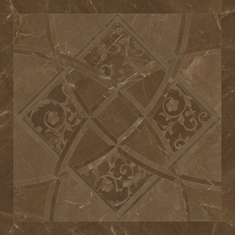 Carrelage Versace Emote Intarsio Pulpis Marrone 78x78 cm