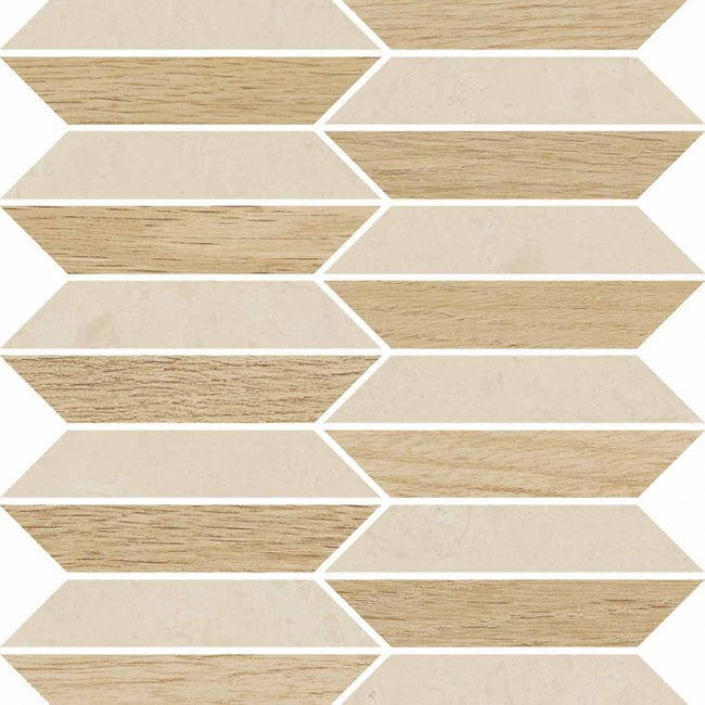 Carrelage Versace V Stone Mosaïque Lozenge Beige 60x60 cm
