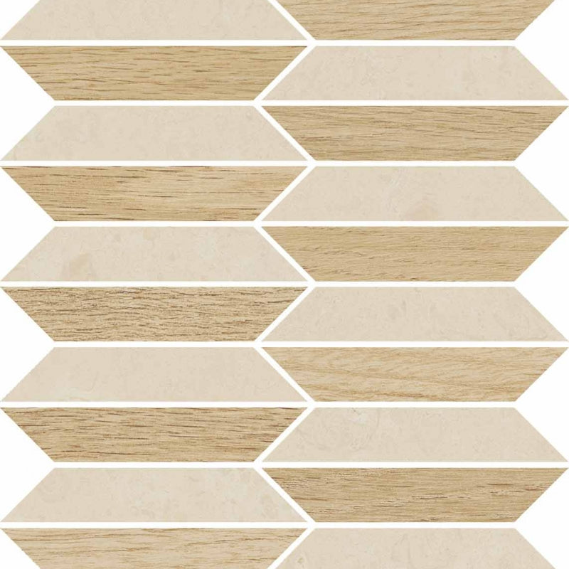 Carrelage Versace V Stone Mosaïque Lozenge Beige 60x60 cm