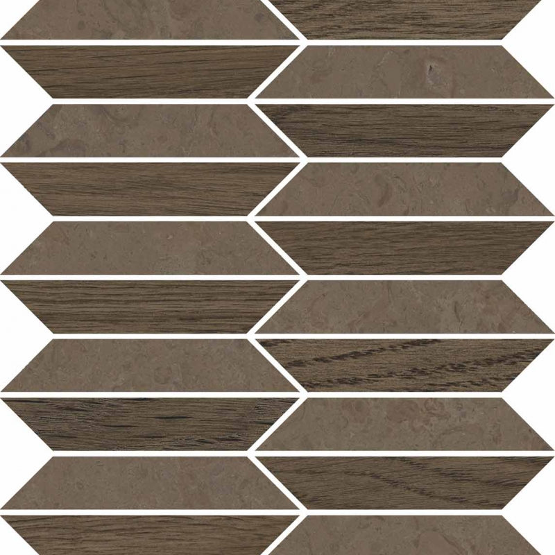 Carrelage Versace V Stone Mosaïque Lozenge Brown 60x60 cm