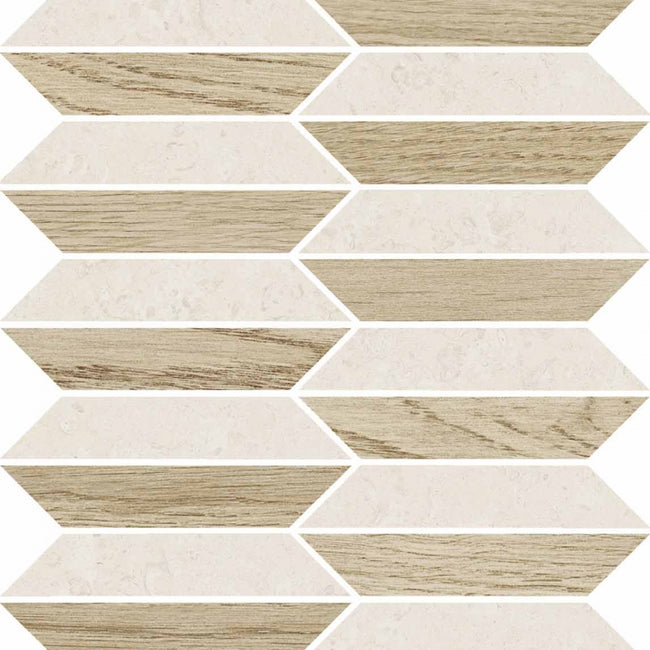 Carrelage Versace V Stone Mosaïque Lozenge White 60x60 cm