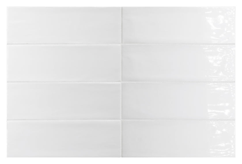 Carrelage Fango 5 x 15 cm Blanc Gloss