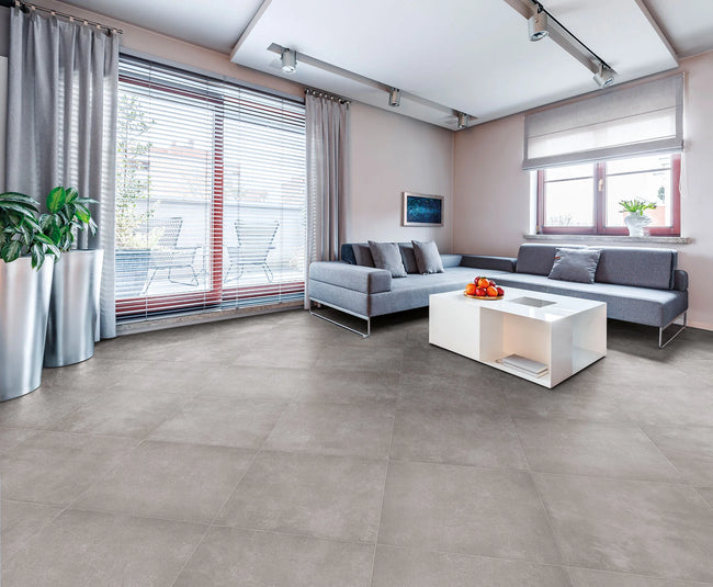 B&B Benelux Light en situation — carrelage effet béton
