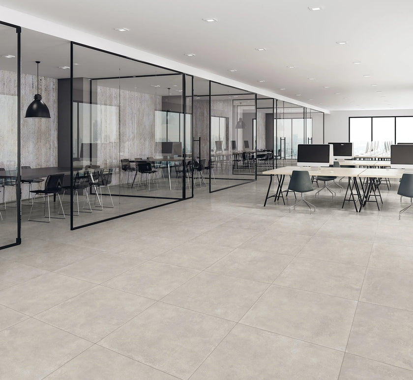 B&B Cave Grey en situation — carrelage effet béton
