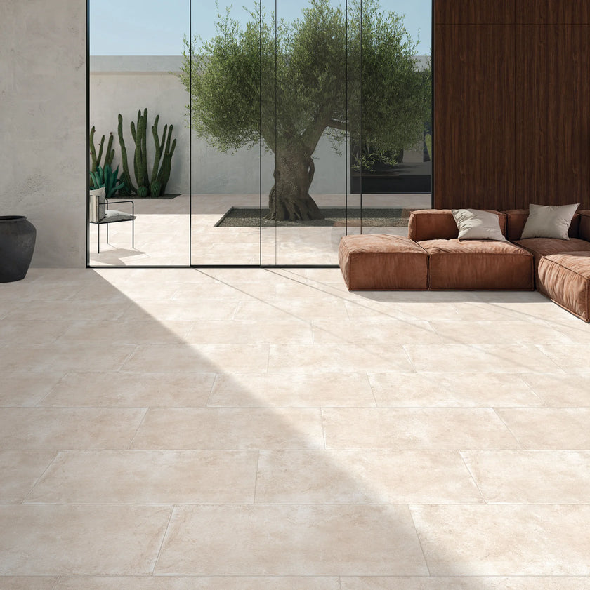 B&B Deep Stone Corda (beige) en situation — carrelage effet pierre