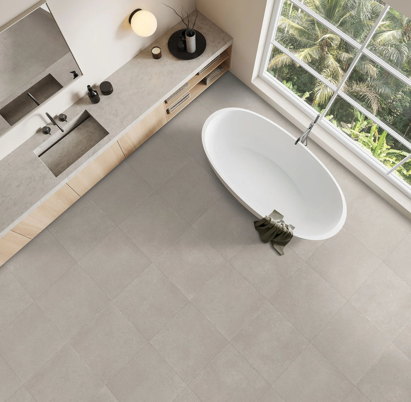 B&B Firenze Grey en situation — carrelage effet béton
