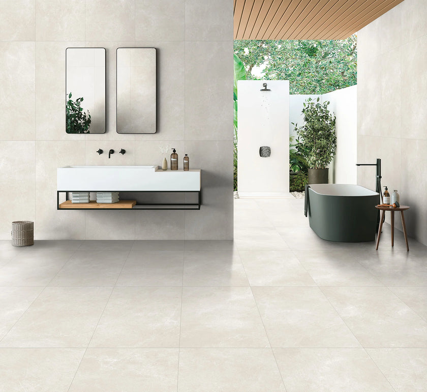 B&B Murano White en situation — carrelage effet pierre