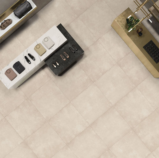 B&B Benelux Beige en situation — carrelage effet béton