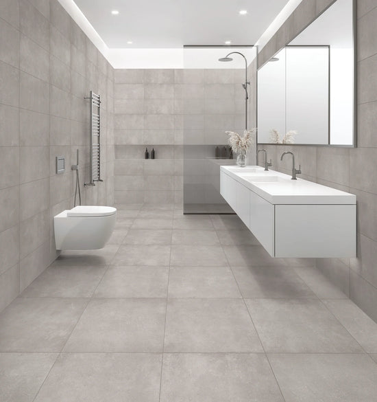B&B Benelux Pearl en situation — carrelage effet béton
