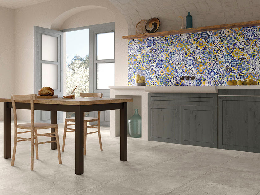 BOXER Madras Suburbia Ivory 60x60 cm en situation