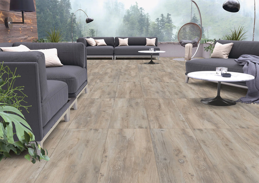 B&B My Wood Grey en situation — carrelage effet bois