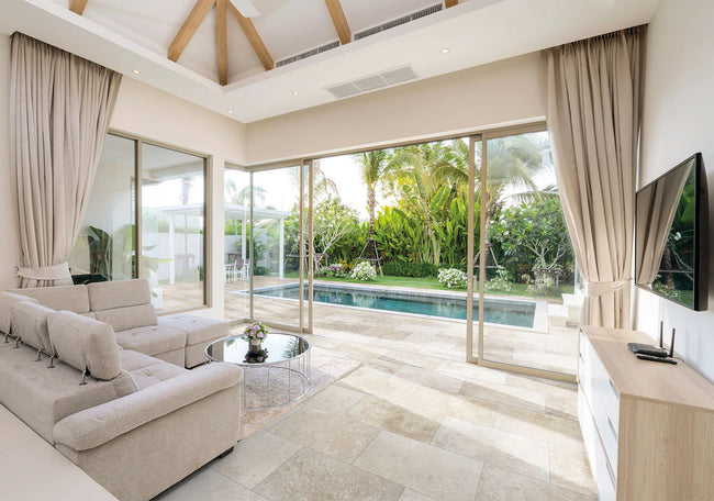 B&B Travertino en situation — carrelage effet pierre