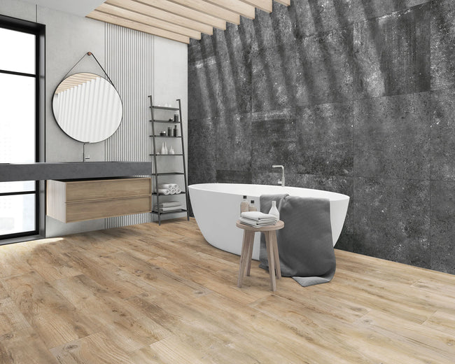 B&B Terra Carbon en situation — carrelage effet béton