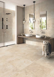 B&B Travertino Extra Light en situation — carrelage effet pierre