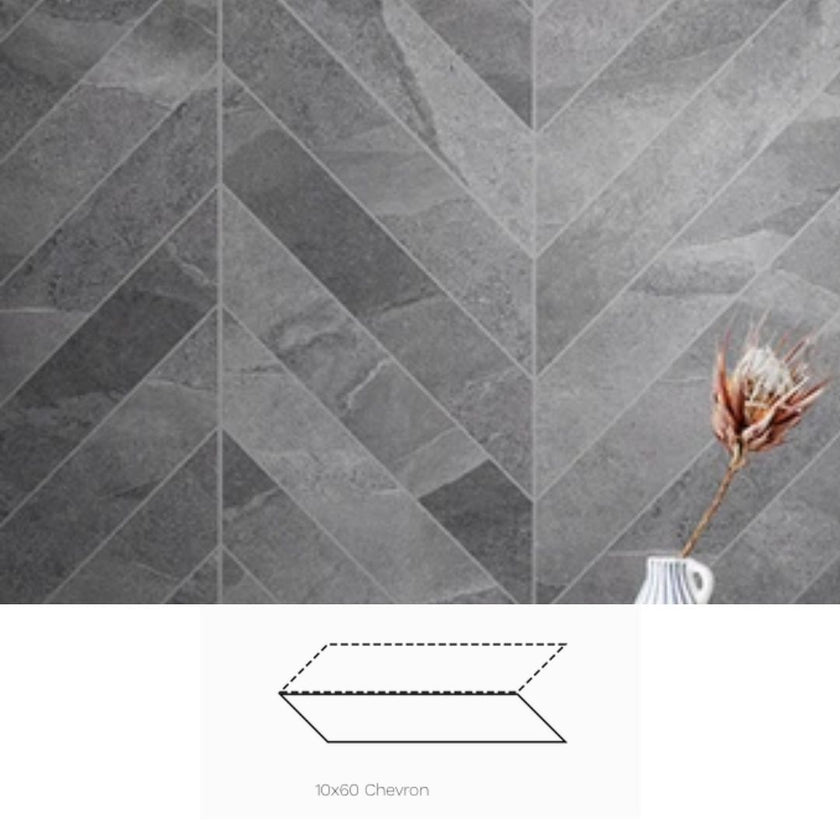 SAVOIA ALASKA GRAPHITE - CHEVRON  10X60