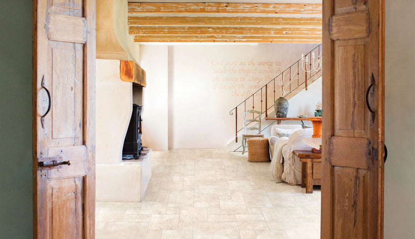 B&B Deep Stone Corda (beige) en situation — carrelage effet pierre