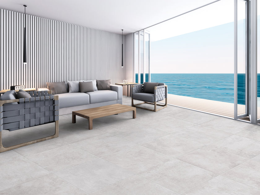 CRZ64 Home en situation — carrelage effet béton
