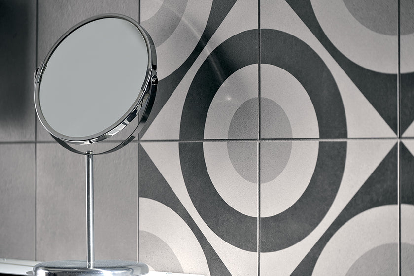 Fioranese Cementine Black & White en situation — carrelage carreau de ciment