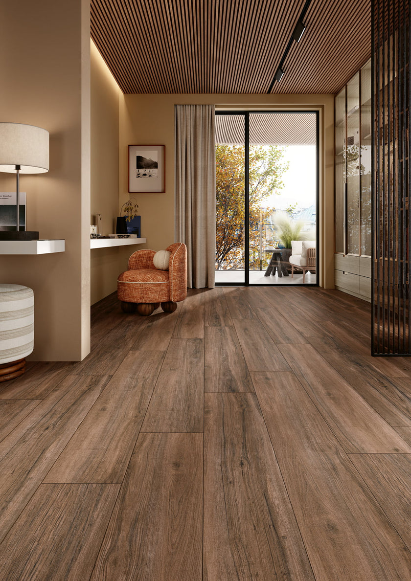 Carrelage effet bois Love Comfort Brown 25x150 cm