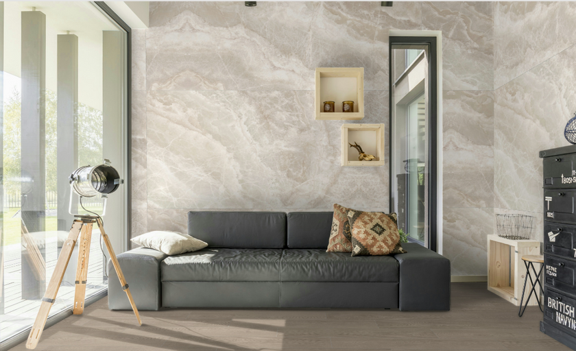Carrelage effet marbre Cifre Xlife Cream 120x280 cm