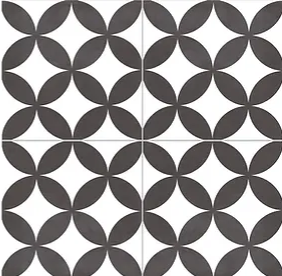 Carrelage effet carreaux de ciment Kerion Neocim Classic Fleur Noir 20x20 cm – vue 3