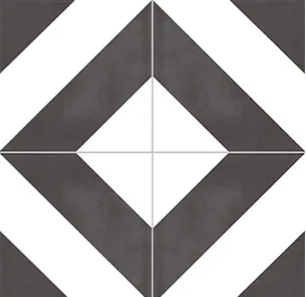 Carrelage effet carreaux de ciment Kerion Neocim Classic Diago Noir 20x20 cm – vue 2