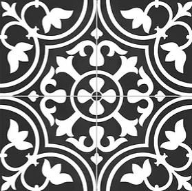 Carrelage effet carreaux de ciment Kerion Neocim Classic D Noir N 20x20 cm – vue 2