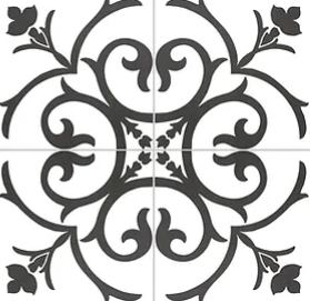 Carrelage effet carreaux de ciment Kerion Neocim Classic A Noir 20x20 cm – vue 2