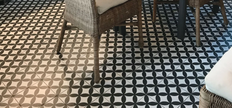 Carrelage effet carreaux de ciment Kerion Neocim Classic Fleur Noir 20x20 cm