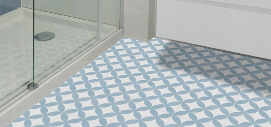 Carrelage effet carreaux de ciment Kerion Neocim Classic Fleur Ciel 20x20 cm