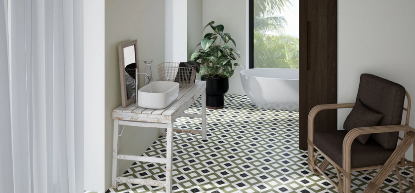 Carrelage effet carreaux de ciment Kerion Neocim Classic G Lierre 20x20 cm
