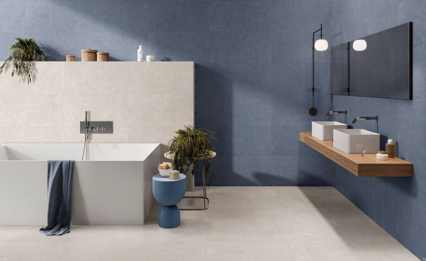 EMILCERAMICA TOTALOOK  DECORO INCROCI BLU AVIO 40x80