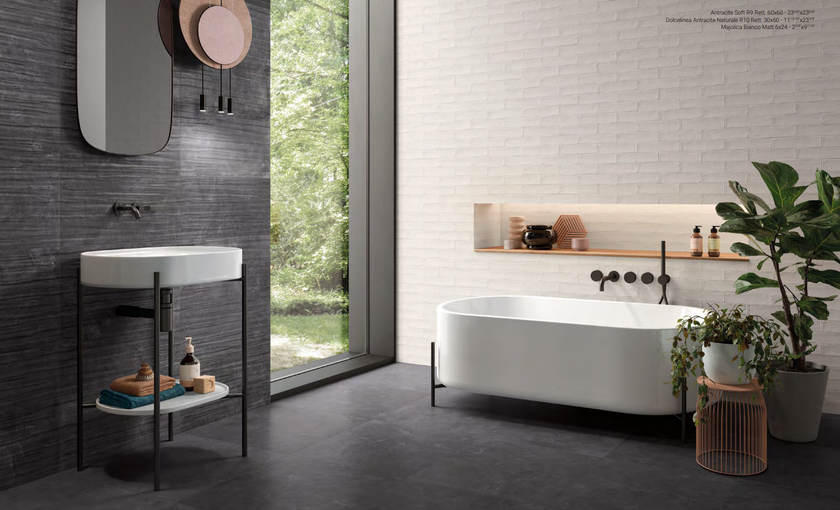 EMILCERAMICA TOTALOOK ANTHRACITE 30x60 DECORO DOLCELINEA