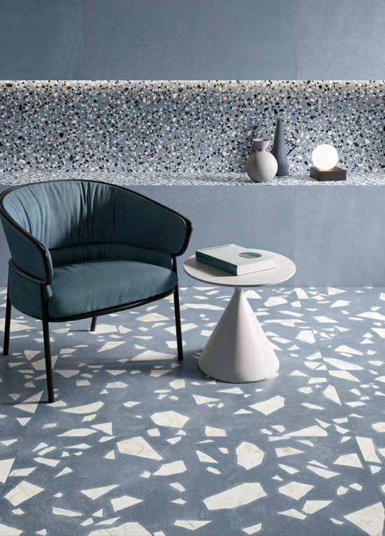 Carrelage effet terrazzo Medley Blue