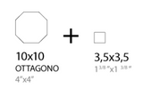 Formats CE.SI. 10x10 Ottagono : octogone 10x10 cm et cabochon 3,5x3,5 cm