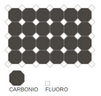 Composition octogones Carbonio et cabochons Fluoro, CE.SI. 10x10 Ottagono