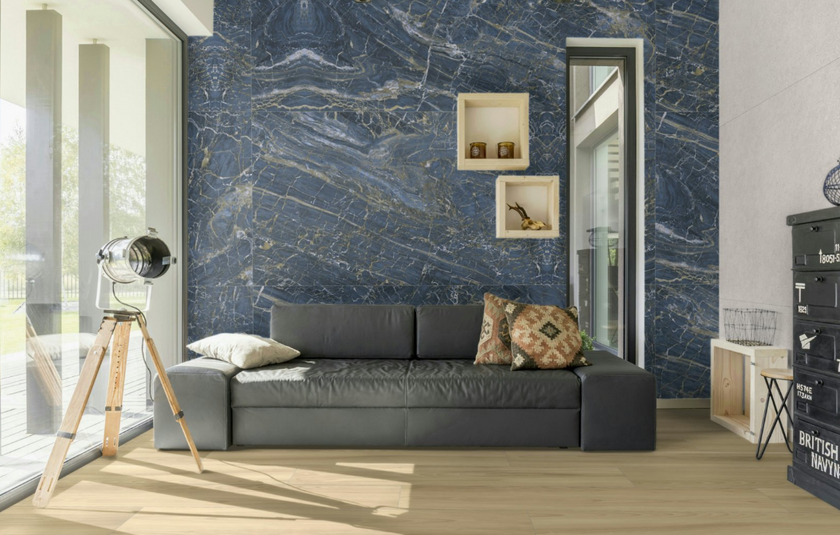 Carrelage effet marbre Cifre Xlife Golden Blue 120x280 cm – vue 2