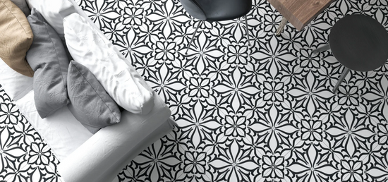 Carrelage effet carreaux de ciment Kerion Neocim Classic C Noir 20x20 cm