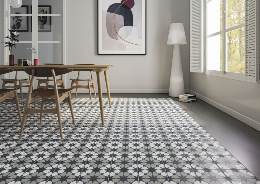 Carrelage effet carreaux de ciment Cifre Hidra Prisma Cold 20x20 cm