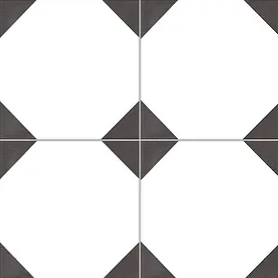 Carrelage décor octogone Kerion Noir 20x20 cm