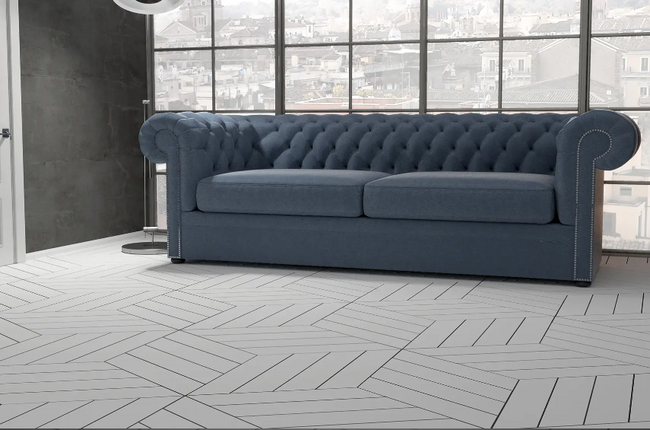 WOW FLOOR TILES CHEVRON ICE WHITE B 10x52 MAT