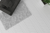 WOW FLOOR TILES CHEVRON ICE WHITE B 10x52 MAT