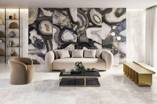 Carrelage effet marbre Emil Ceramica Tele Di Marmo Precious Agate Black 60x120 cm