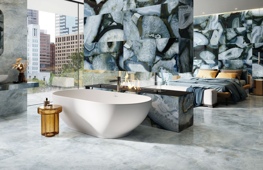 EMILCERAMICA TELE DI MARMO PRECIOUS CRYSTAL AZURE 30x60 SILKTECH