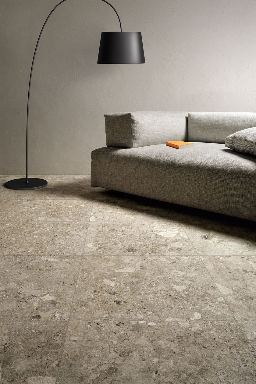 Fioranese Frammenta Beige en situation — carrelage effet pierre