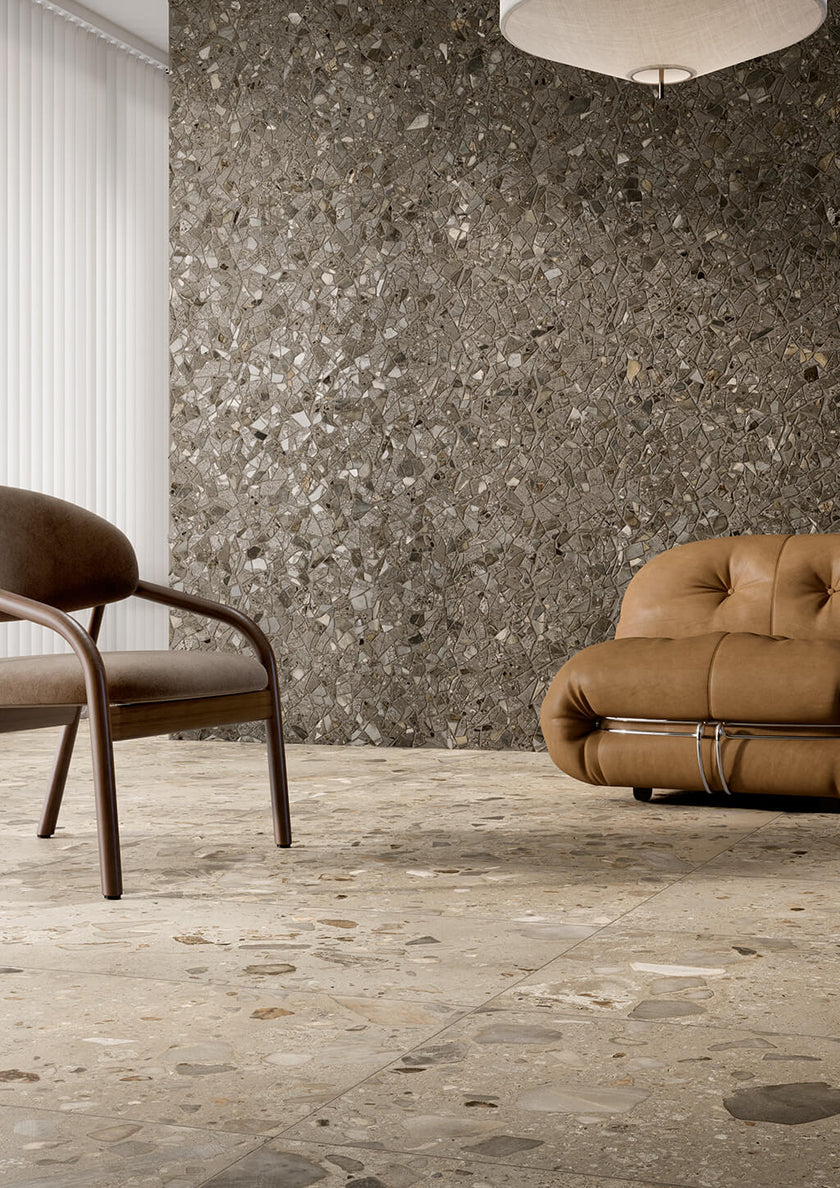 Fioranese I Ciottoli Grigio en situation — carrelage effet pierre