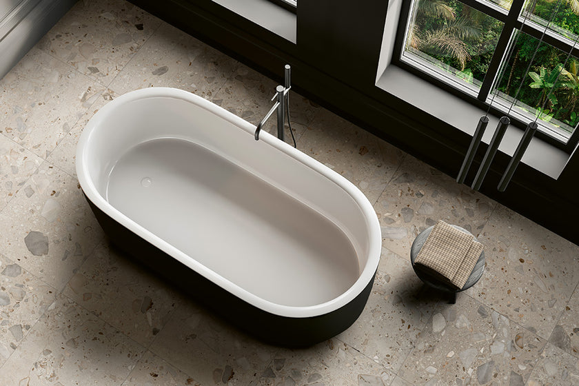 Fioranese I Ciottoli Grigio en situation — carrelage effet pierre
